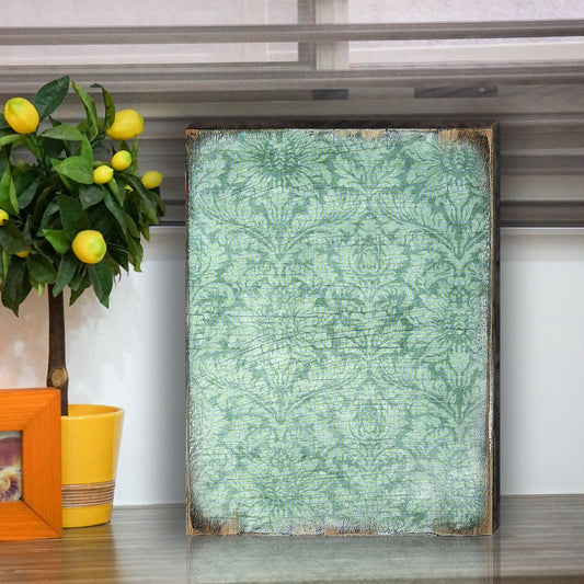 Rustic Blue Floral Wooden Wall Art by G. DeBrekht - Floral Ornamental Decor - 95008B-3