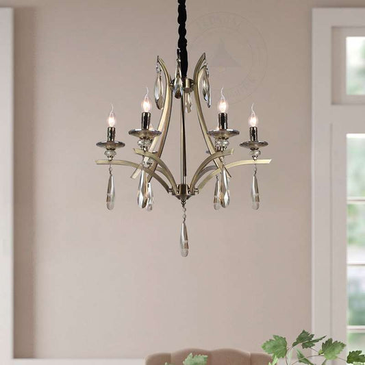 6 Light Crystal Outdoor Chandeliers Light Adjustable Candle Ceiling Pendant Fixture ~4619-0