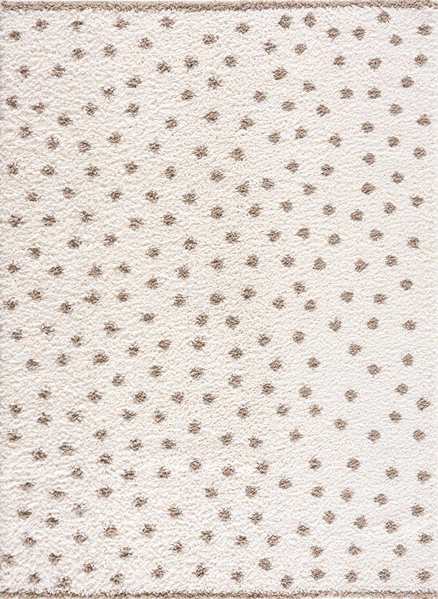 Chaia Dotted Cream & Brown Plush Rug-4