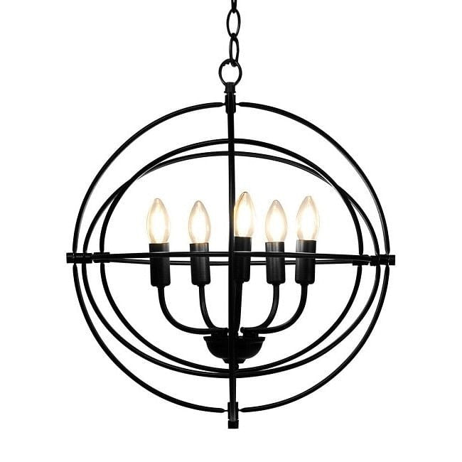 5 Light Brass Rustic Industrial Rotating Metal Chandelier-2