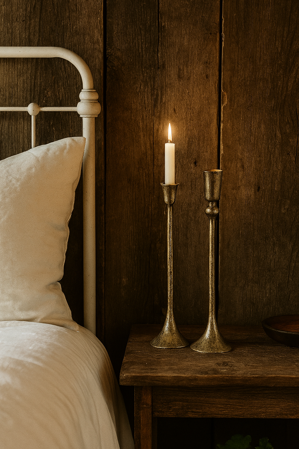 Hearthwick Hand-Forged Iron Candle Stands – Set of 2