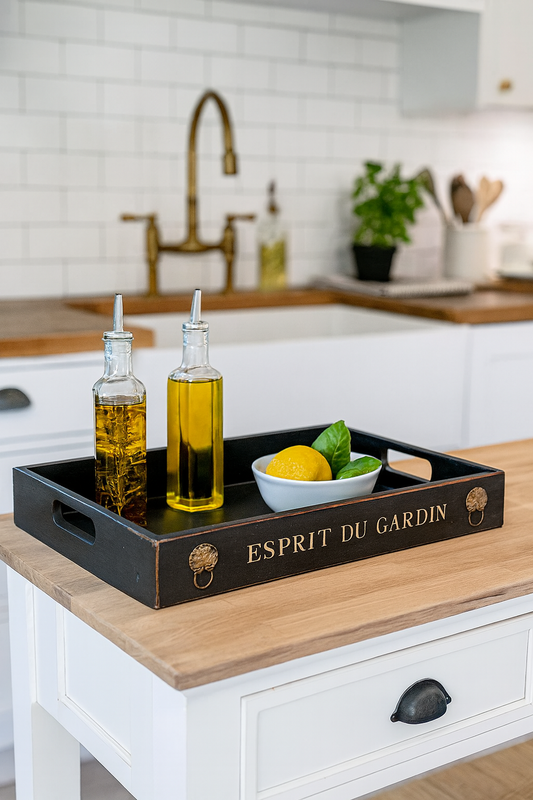 Esprit Noir Tray Set – Black Fir Wood, Set of 3 Nesting Trays