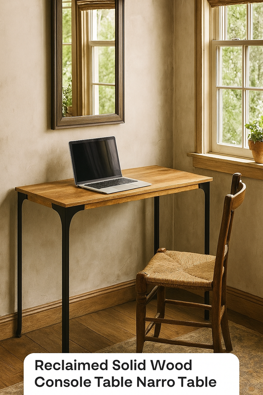 Reclaimed Solid Wood Console Table – Narrow Entryway & Side Table