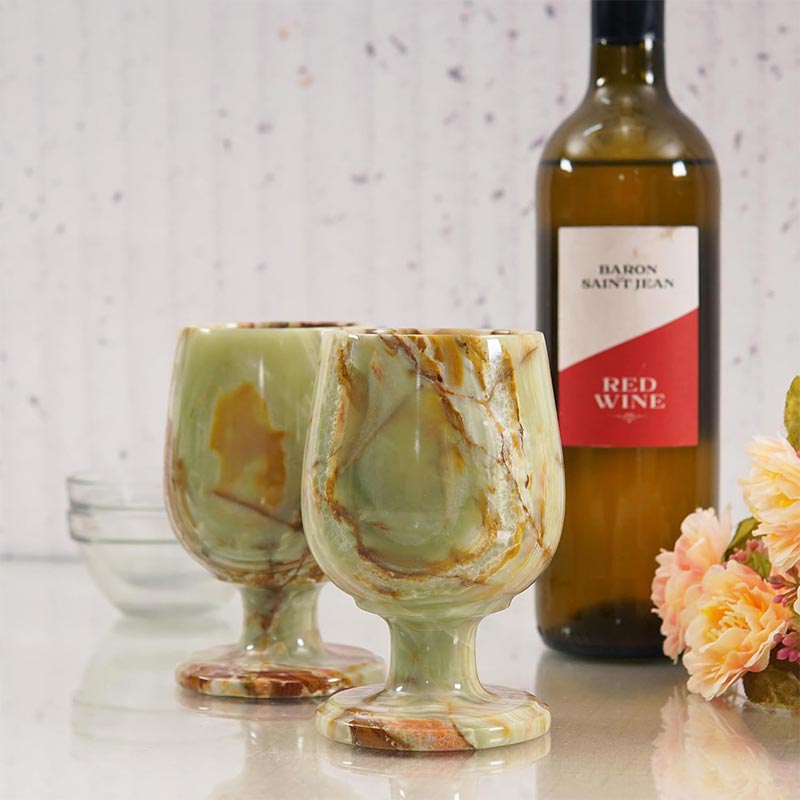 Natural Marble Bar Wine Glasses-2