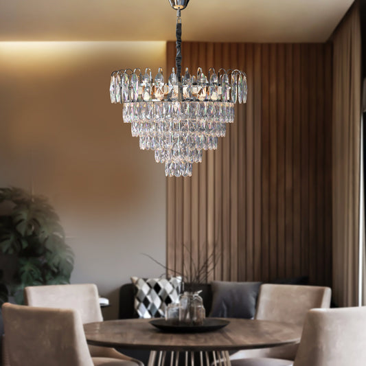 Modern Crystal Chandeliers Lighting with Crystal Droplets of chrome Hanging Lamp ~4801-2