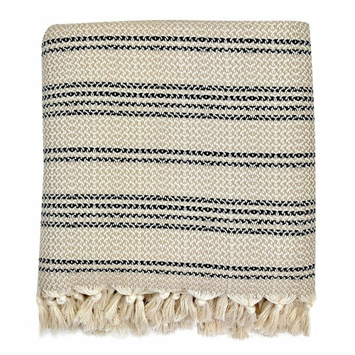 Chunky Woven Stripe Turkish Throw