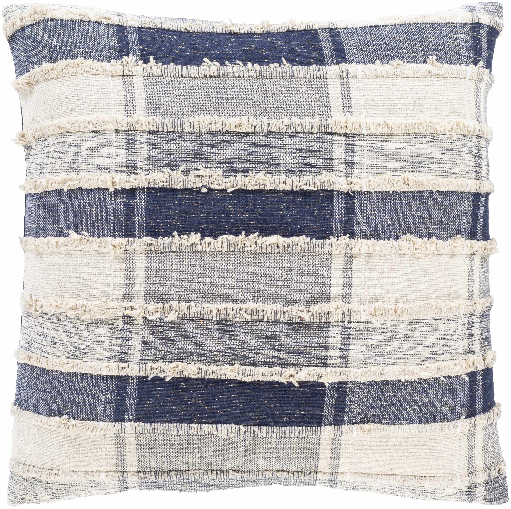 Harrells Navy Beige Plaid Accent Pillow-1