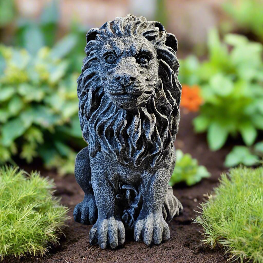 Regal Lion Garden Statue (12" x 7")-4