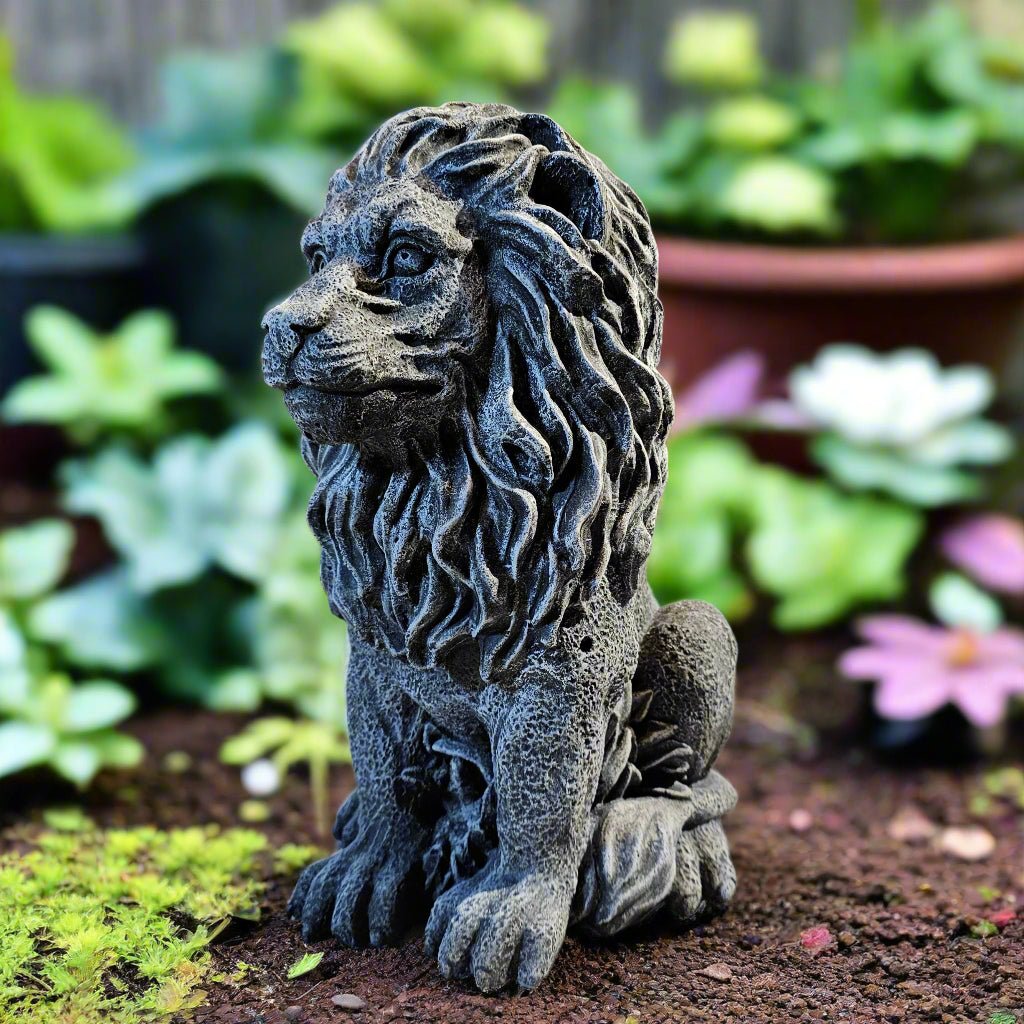 Regal Lion Garden Statue (12" x 7")-1