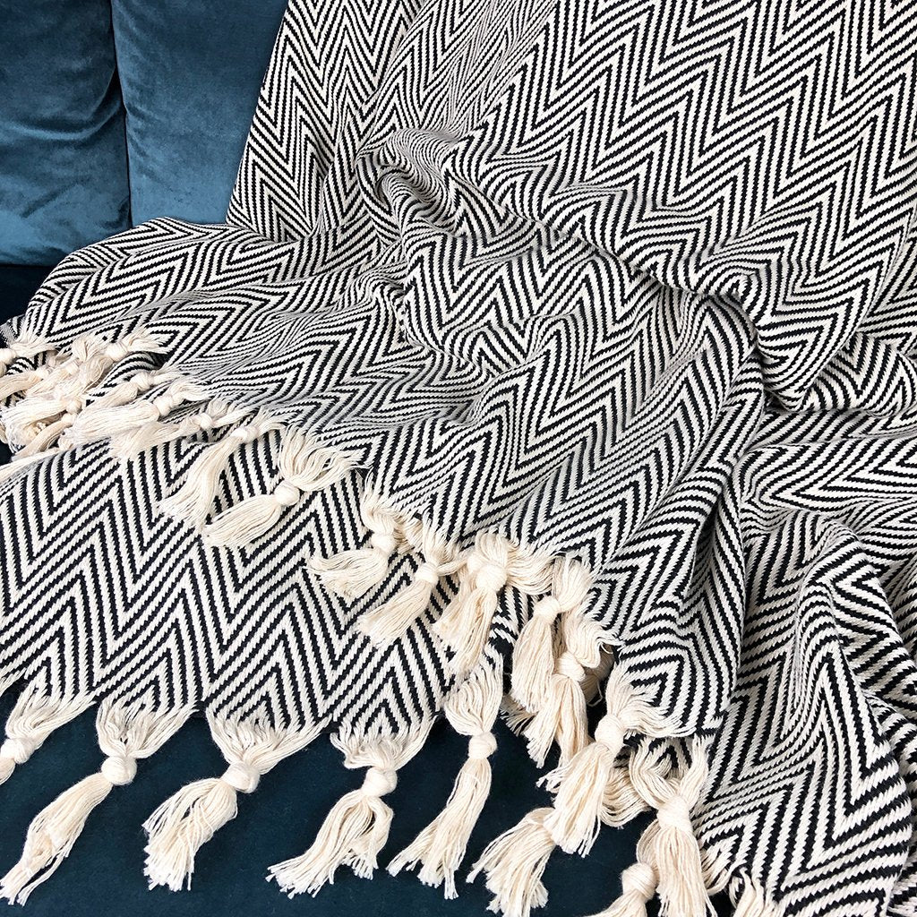 Cozy Chevron Turkish Throw
