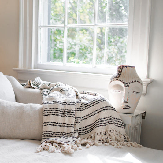 Chunky Woven Stripe Turkish Throw