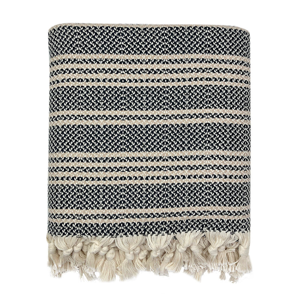 Chunky Woven Stripe Turkish Throw