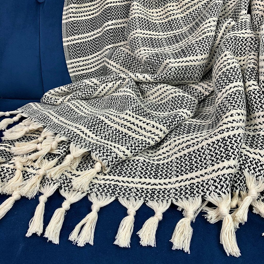 Chunky Woven Stripe Turkish Throw