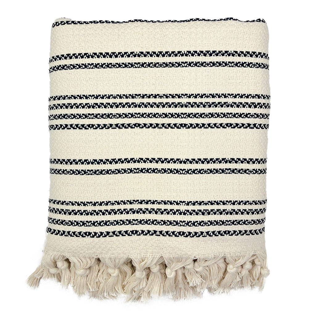 Chunky Woven Stripe Turkish Throw
