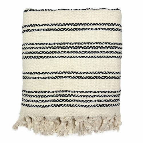 Chunky Woven Stripe Turkish Throw